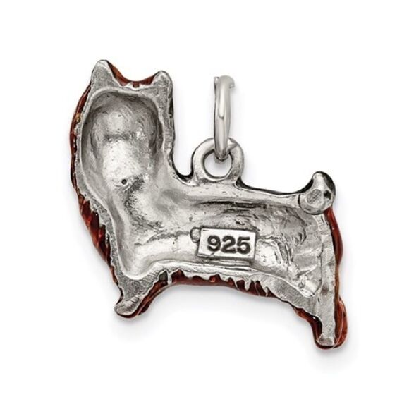 Silver Enameled Brown & Sable Cairn Terrier Charm - Picture 2 of 5